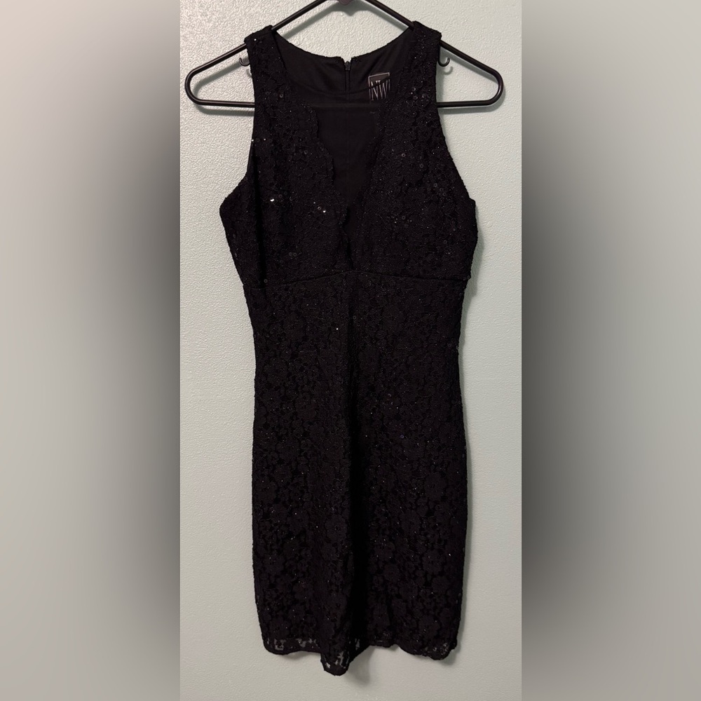 Night Way Collections Black Lace Gown